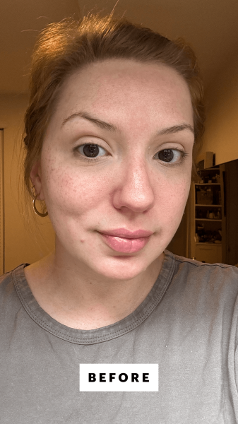 Silva before applying the Makeup by Mario Master Pigment Pro Pencil in The Perfect Brown